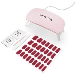 Dashing Diva Hot Tamale Glaze Nail Starter Kit Semi Cured Strips and UV Lamp